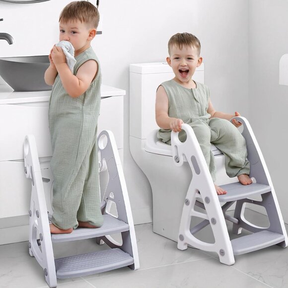 Potty Training Seat Toddler Step Stool Ultimate Stability Toilet Seat Adjustable - Picture 11 of 14